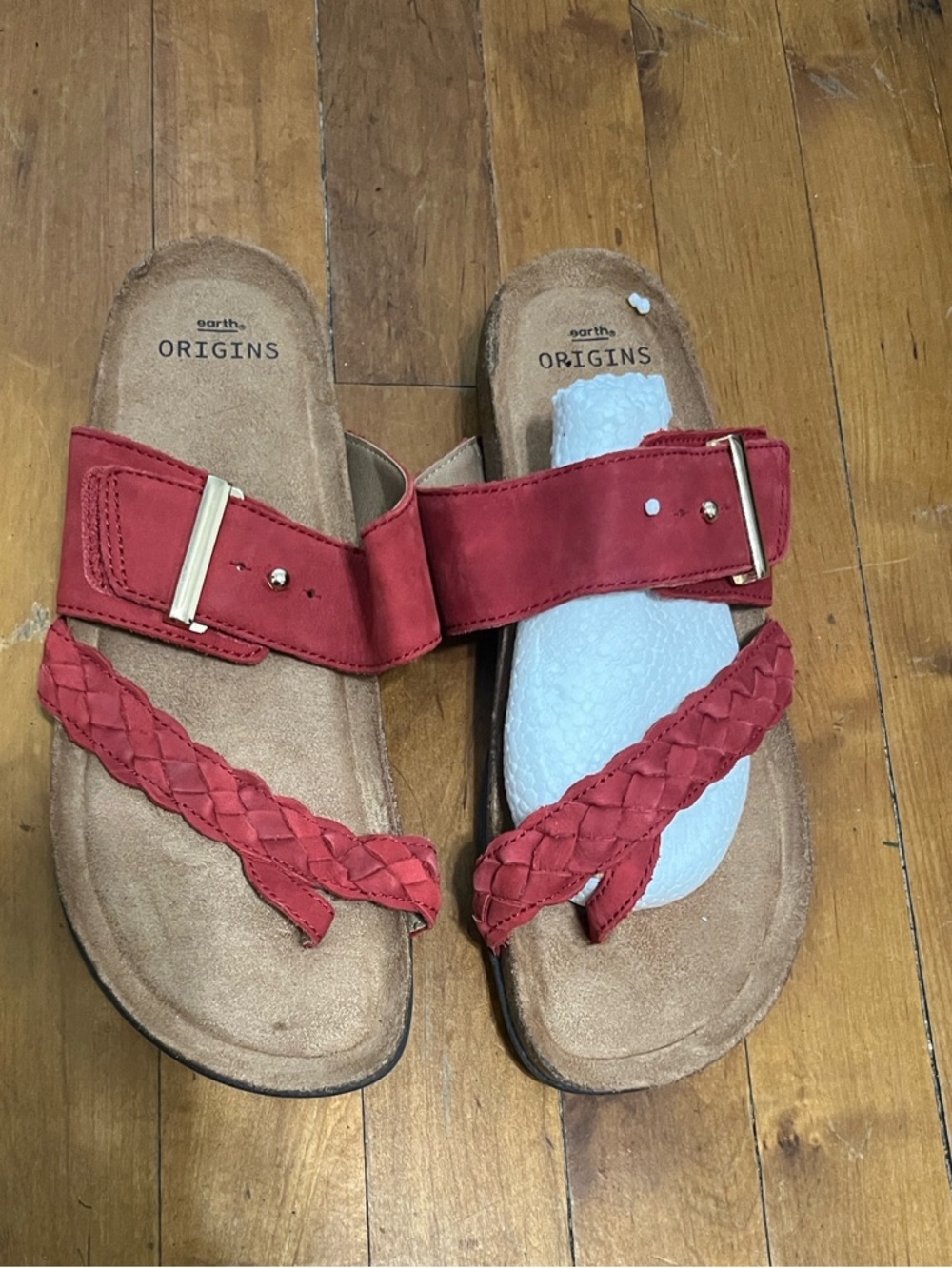 Earth Origins Red Braided Slide Sandals - Women